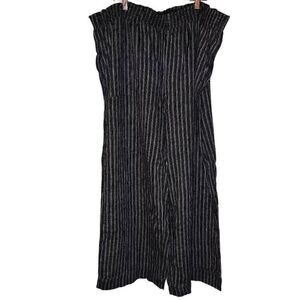 Time and Tru Linen Wide Leg Striped Trousters